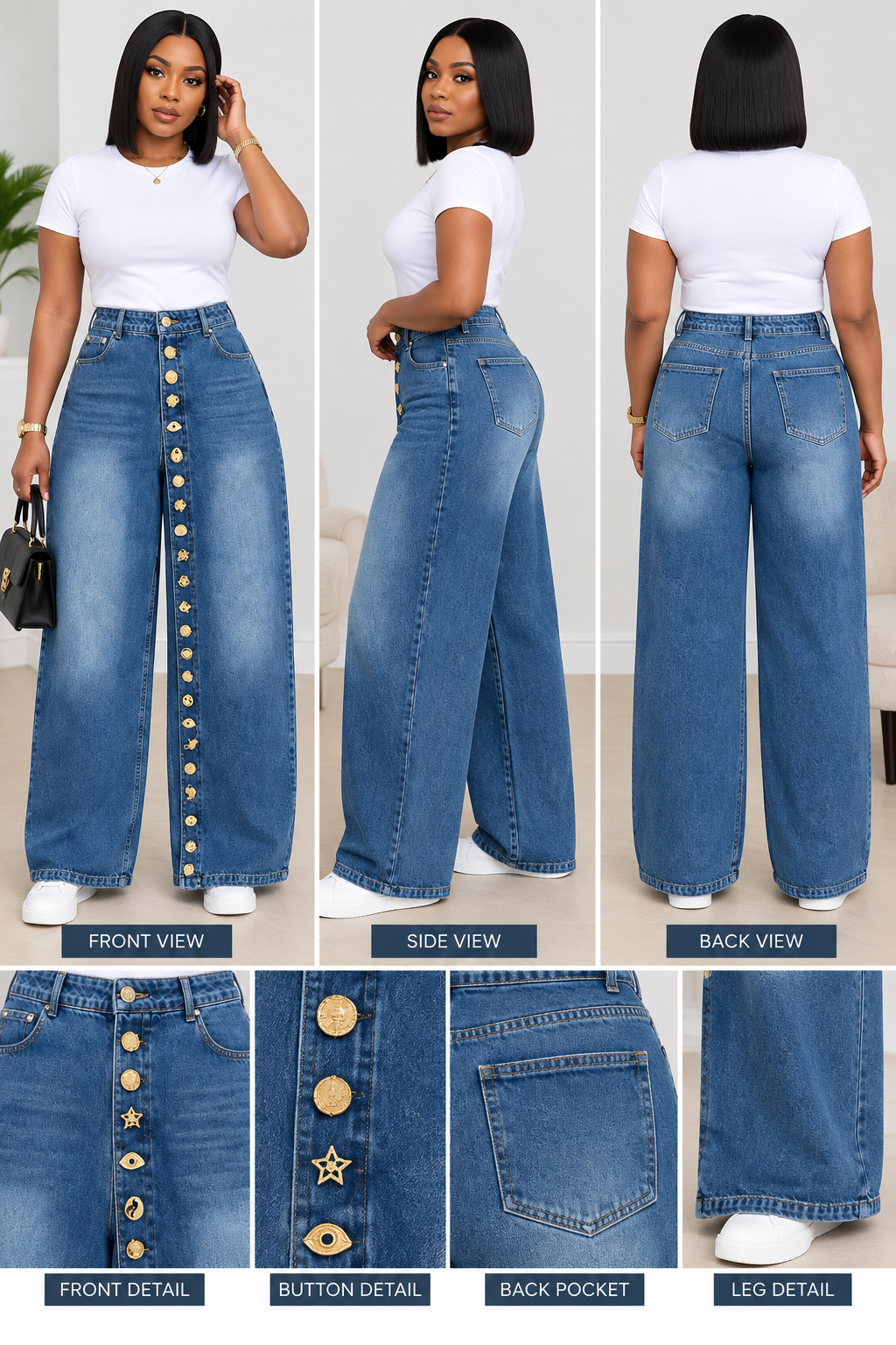 Jean Wide Leg Destroy Urban