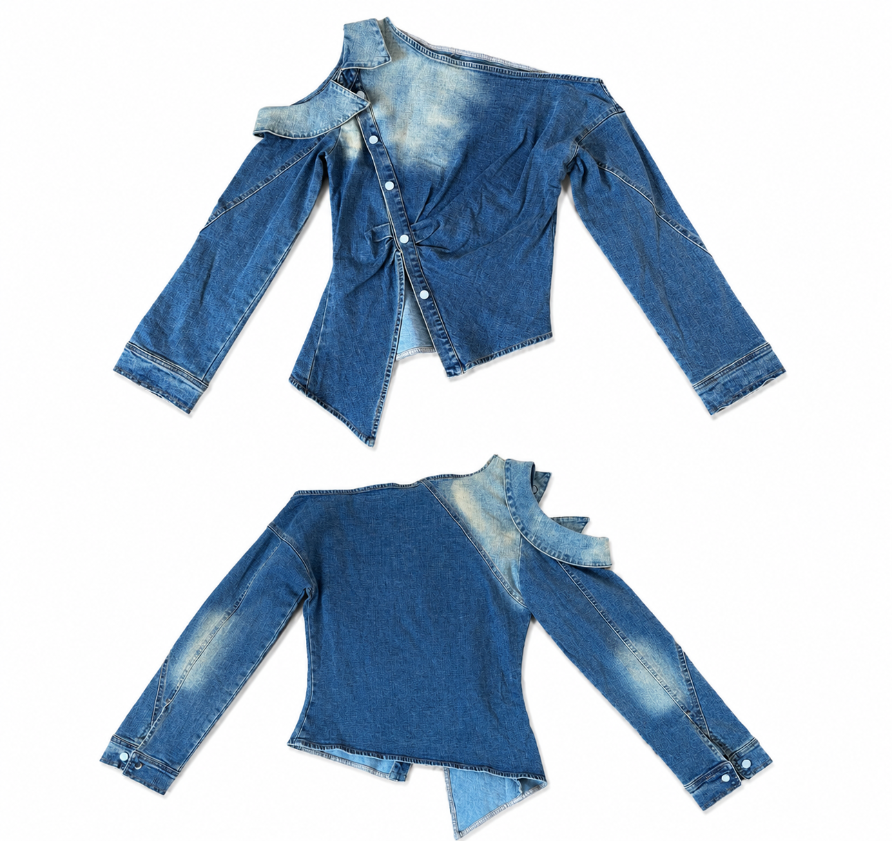 Chic Asymmetric Denim Top / Haut en Jean Denim Chic Asymétrique
