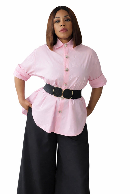 Belle chemise rose  taille unique